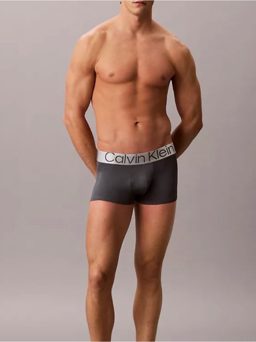 Calvin Klein Microfiber stretch steel low rise  Trunk -graphic gray - large logo